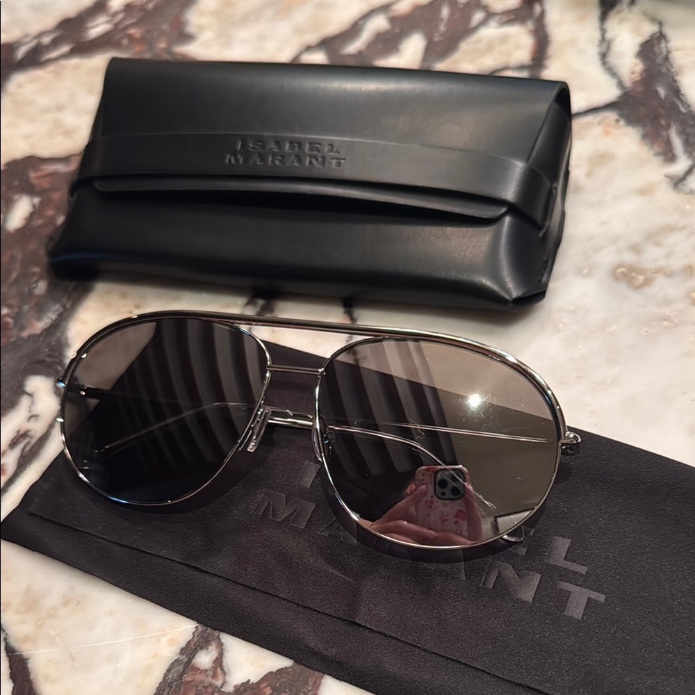 Isabel Marant Metallic Aviator Sunglasses